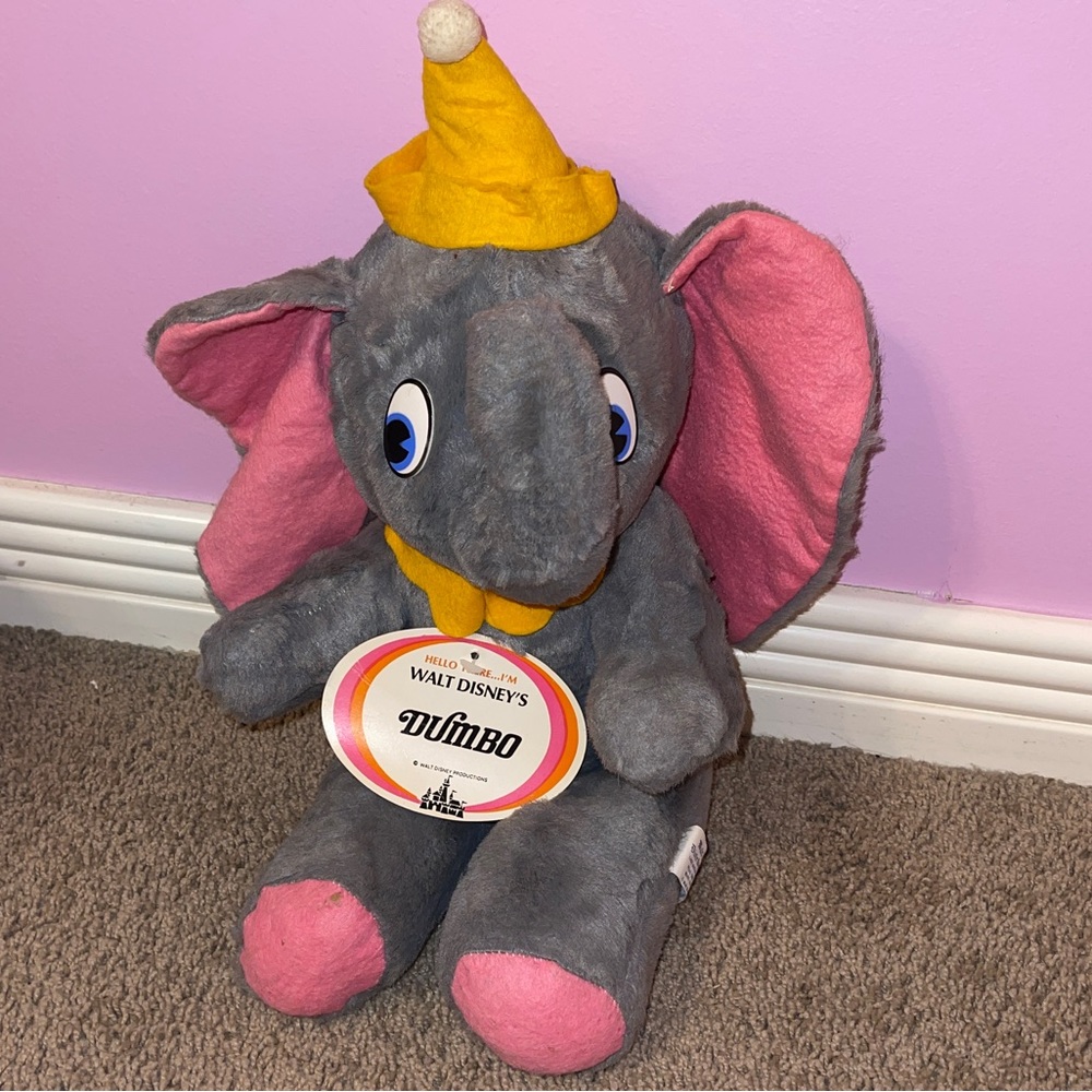 Rare vintage dumbo disney plush stuffed animal toy